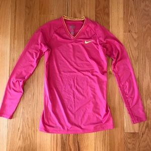 Nike workout long sleeve shirt, pink